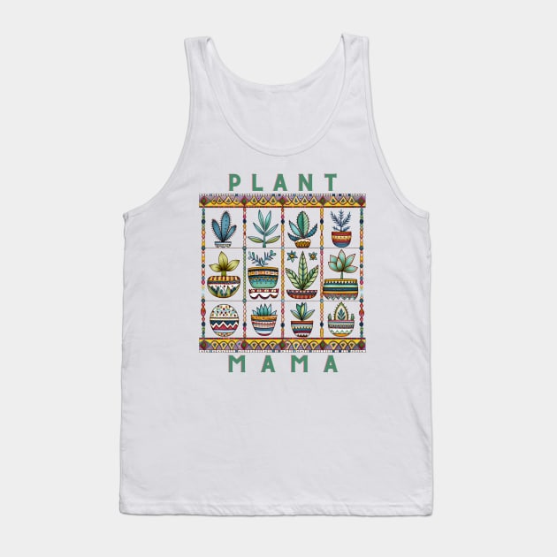 Boho Plant Mama Succulent Plants Tank Top by AI Art Originals